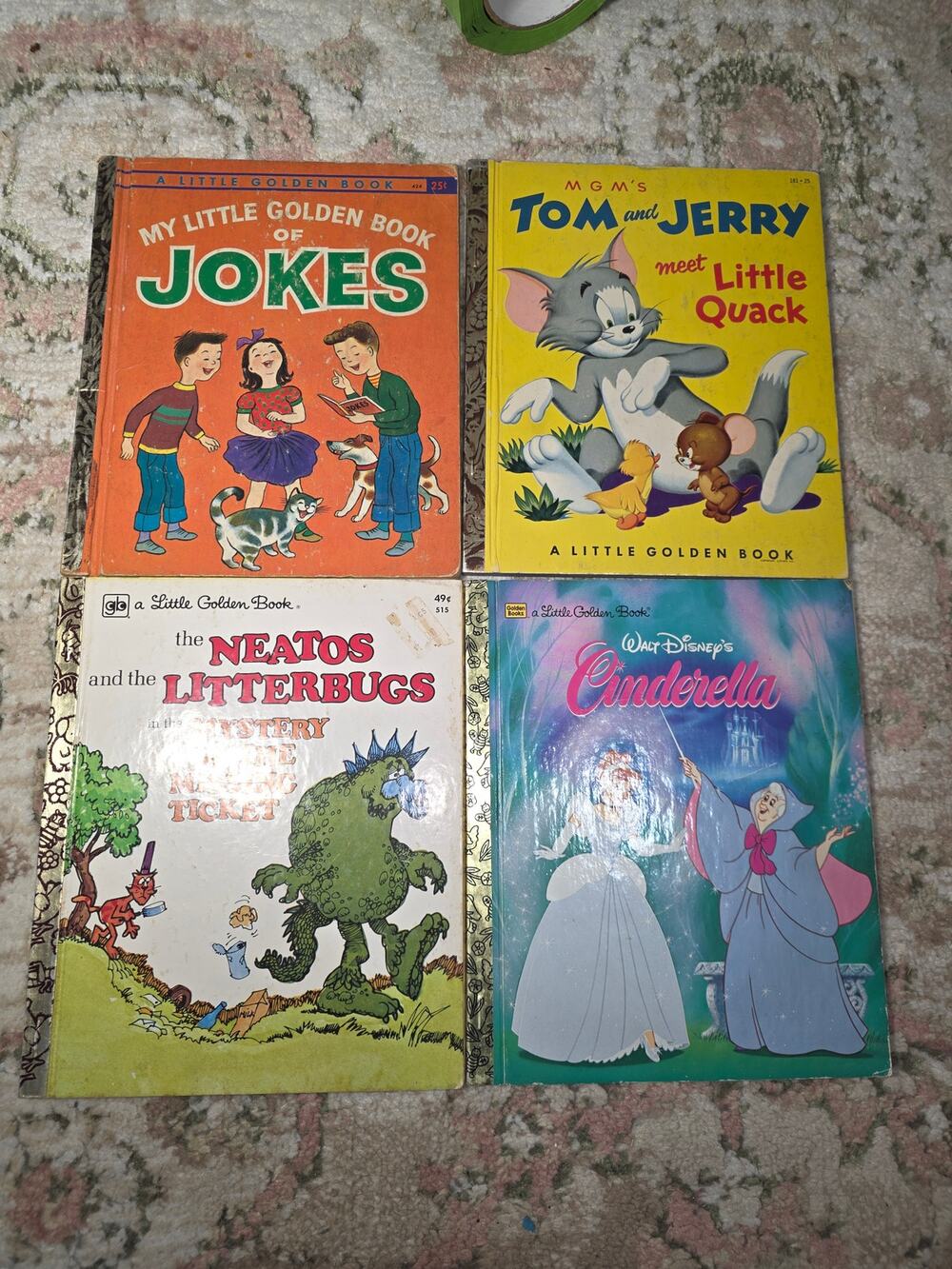 Lot of 4 Little Golden Books-Jokes, Tom and Jerry & others